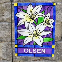 Personalized Lily Welcome Garden Flag