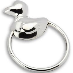 Duck Ring Sterling Silver Baby Rattle