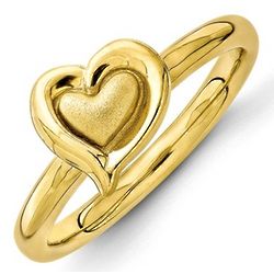 Heart in Heart Gold Plated Ring