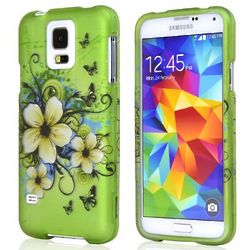 White Hawaiian Flowers Rubberized Samsung Galaxy S5 Hard Case