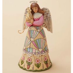 Angel with Cat Figurine