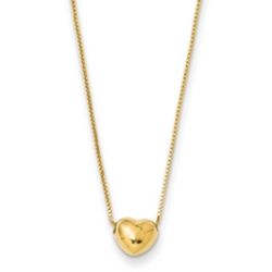 14K Gold Puffy Heart Necklace