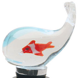 Whale Art Glass Bottle Topper