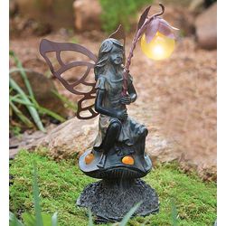 Fairy with Solar Wand Flower Light