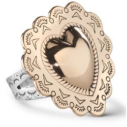 American West Sterling & Brass Bold Heart Ring
