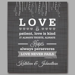 Personalized Love Is Patient Wedding Canvas Print