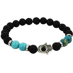 Serenity Aromatherapy Bracelet with Hamsa and Turquoise Accents