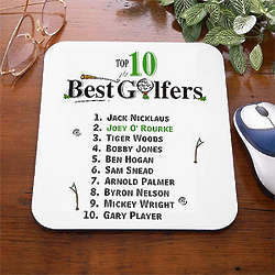 Top 10 Golfers Personalized Mouse Pad