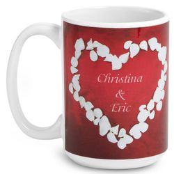 Heart in Petals Red Personalized Mug