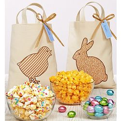Chick and Bunny Mini Tote Bags with Treats