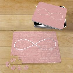 Personalized Infinity Symbol Puzzle in Tin