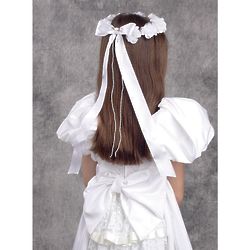 Girl's First Communion Wreath Veil with Bow