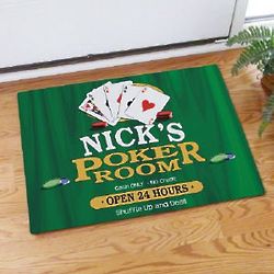 Poker Room Personalized Doormat