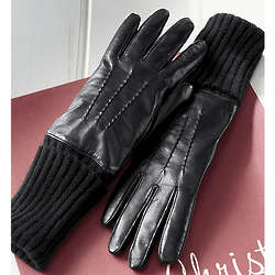 Leather Gloves with Long Cuffs