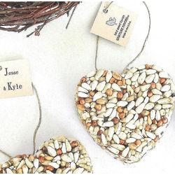 Personalized Bird Seed Heart Party Favor