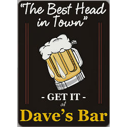 Best Head in Town Personalized Wall Sign