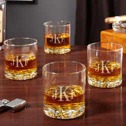 4 Buckman Classic Monogram Whiskey Glasses