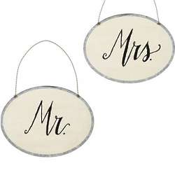 Decorative Mr. or Mrs. Hanging Sign