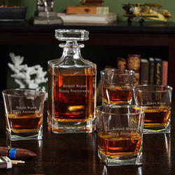 Personalized Carson Decanter with Rutherford Whiskey Glasses