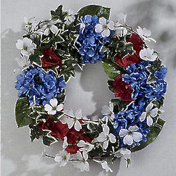 Red, White and Blue Floral Wreath