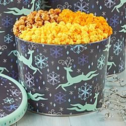 Dancing Reindeer 2-Gallon 3-Flavor Popcorn Tins