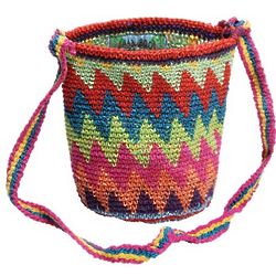 Crocheted Chevron Shoulder Bag