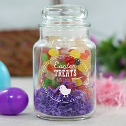 Easter Treats Engraved Glass Candy Jar