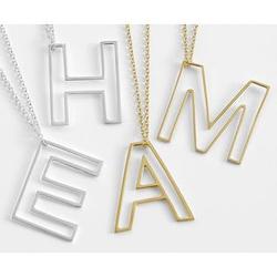 Personalized Gold or Silver-Plated Letter Necklace