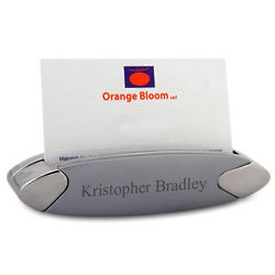 Personalized Curved Desktop Business Card Holder