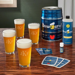 Personalized Classic Pint Set and Brew Barrel Beer Making Kit