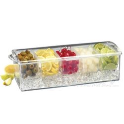 Cocktail Garnish and Condiment Tray on Ice