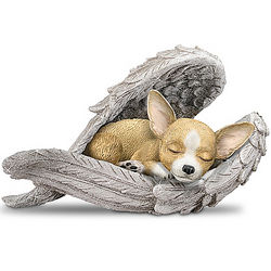 Chihuahua Wrapped in Angel Wings Figurine