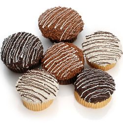 6 Classic Belgian Chocolate Gourmet Cupcakes