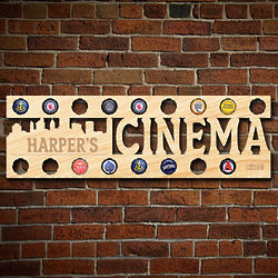 Personalized Home Cinema Sign and Beer Cap Holder