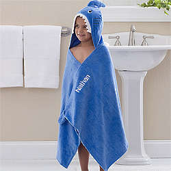Boy's Shark Embroidered Hooded Towel