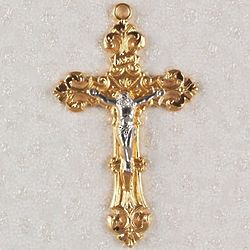 Gold-Plated Two-Tone Crucifix Pendant