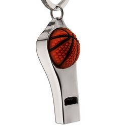 Personalized Basketball Coach Whistle Key Ring