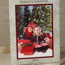 Snowflake Greetings Vertical Photo Cards and Envelopes