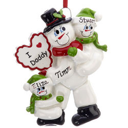 Personalized I Love Daddy with 2 Children Christmas Ornament