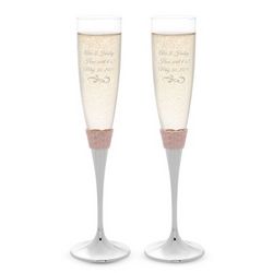 Aegean Rose Wedding Champagne Toasting Flutes