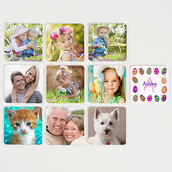 Colorful Eggs Personalized Easter Photo Memory Game