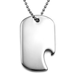 Personalized Half-a-Heart Bottle Opener Stainless Dog Tag