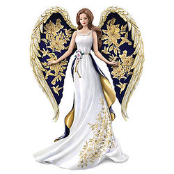 Glorious Praise Golden Floral Art Angel Figurine