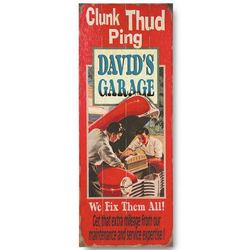 Personalized Clunk Thud Ping Garage Plaque