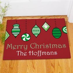 Personalized Holiday Ornaments Doormat