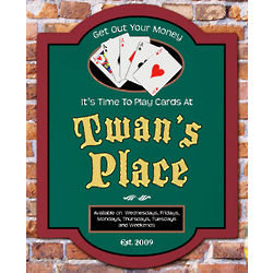 Poker Place Personalized Wall Sign