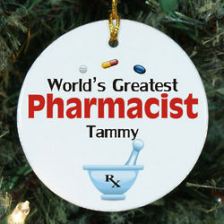 Personalized Ceramic Pharmacist Ornament