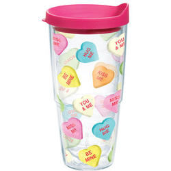 Candy Heart Messages Tumbler with Lid
