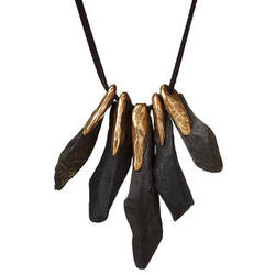 Hand-Forged Slate and Bronze Statement Necklace