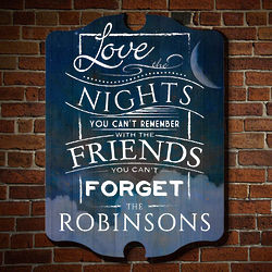 Personalized Love the Nights Wood Sign